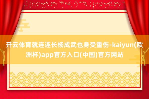 开云体育就连连长杨成武也身受重伤-kaiyun(欧洲杯)app官方入口(中国)官方网站