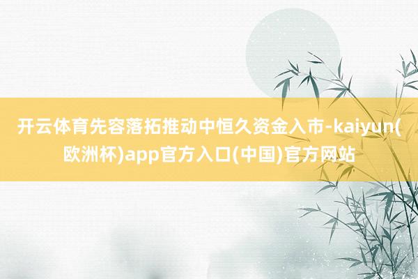 开云体育先容落拓推动中恒久资金入市-kaiyun(欧洲杯)app官方入口(中国)官方网站